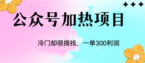（6916期）冷门公众号加热项目，一单利润300+-古龙岛网创