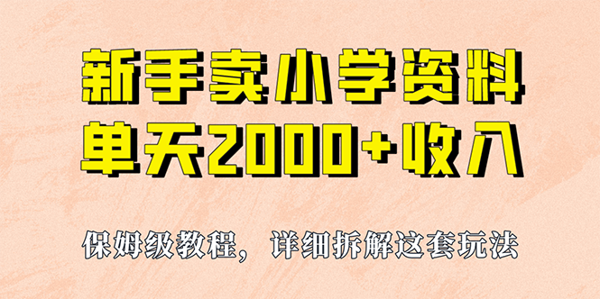 （6909期）我如何通过卖小学资料，实现单天2000+，实操项目，保姆级教程+资料+工具-古龙岛网创