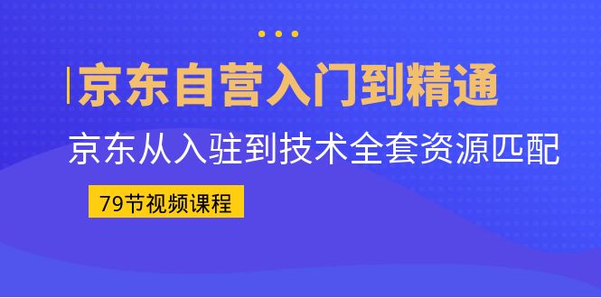 （6901期）京东自营入门到精通：京东从入驻到技术全套资源匹配（79节课）-古龙岛网创