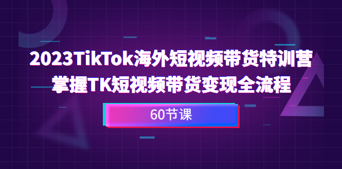 （6890期）2023-TikTok海外短视频带货特训营，掌握TK短视频带货变现全流程（60节课）-古龙岛网创