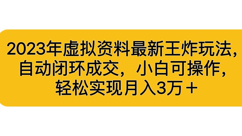 （6773期）2023年虚拟资料最新王炸玩法，自动闭环成交，小白可操作，轻松实现月入3…-古龙岛网创