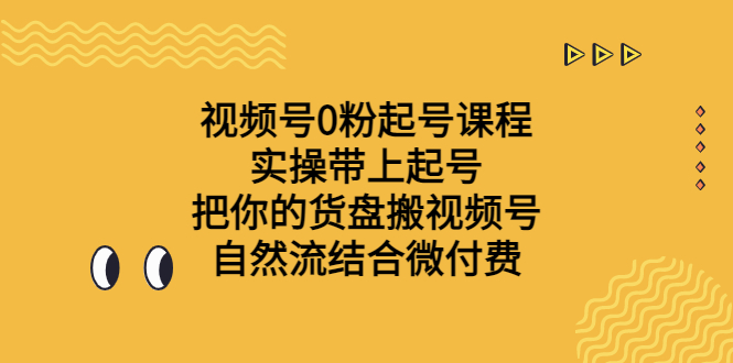 （6749期）视频号0粉起号课程 实操带上起号 把你的货盘搬视频号 自然流结合微付费-古龙岛网创