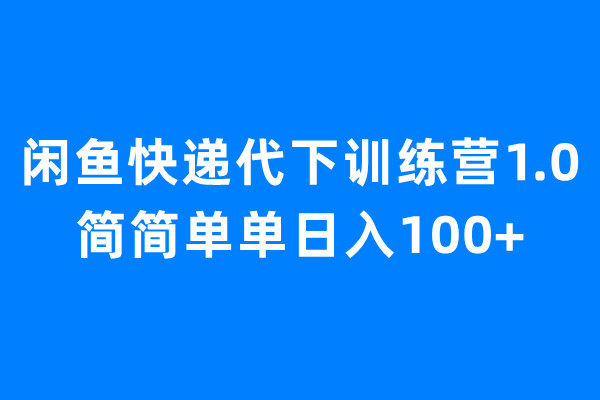 （6671期）闲鱼快递代下训练营1.0，简简单单日入100+-古龙岛网创