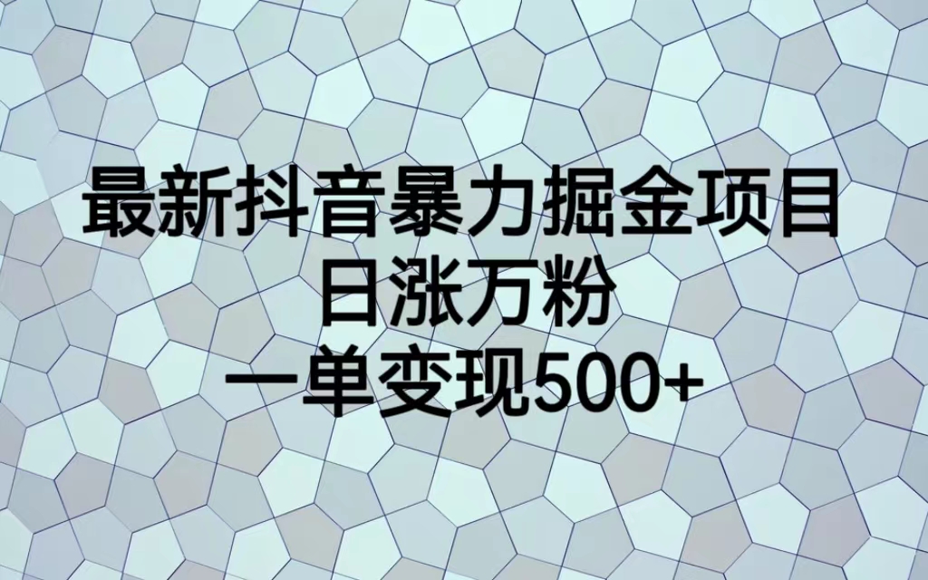 （6660期）最新抖音暴力掘金项目，日涨万粉，一单变现500+-古龙岛网创