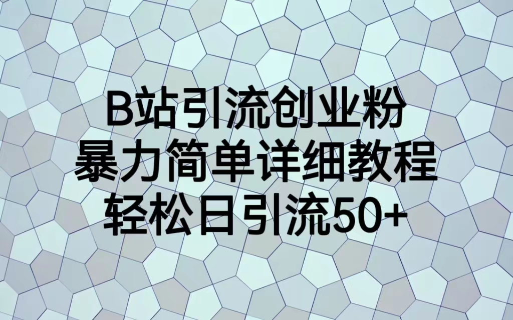 （6639期）B站引流创业粉，暴力简单详细教程，轻松日引流50+-古龙岛网创