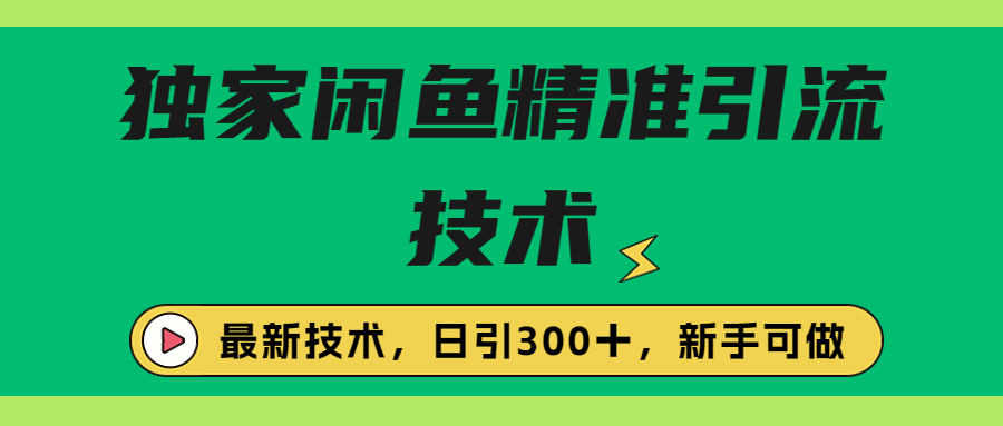 （6635期）独家闲鱼引流技术，日引300＋实战玩法-古龙岛网创