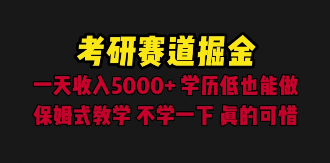 （6498期）考研赛道掘金，一天5000+学历低也能做，保姆式教学，不学一下，真的可惜-古龙岛网创
