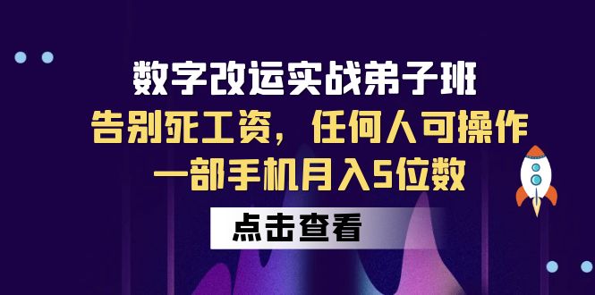 （6350期）数字 改运实战弟子班：告别死工资，任何人可操作，一部手机月入5位数-古龙岛网创