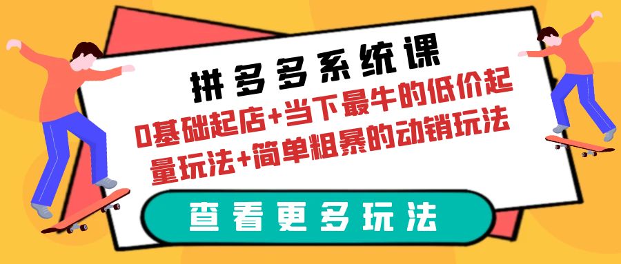 （6217期）拼多多系统课：0基础起店+当下最牛的低价起量玩法+简单粗暴的动销玩法-古龙岛网创