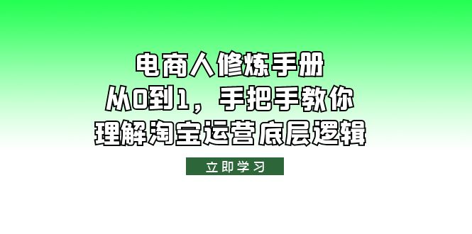 （6111期）电商人修炼·手册，从0到1，手把手教你理解淘宝运营底层逻辑-古龙岛网创