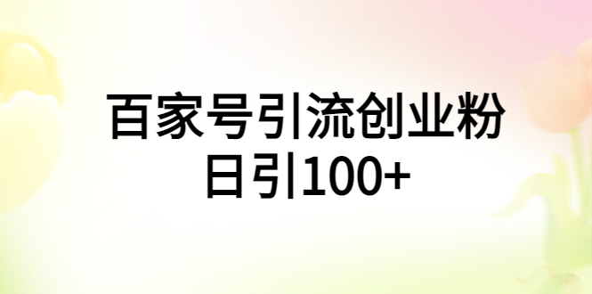 （5994期）百家号引流创业粉日引100+有手机电脑就可以操作！-古龙岛网创