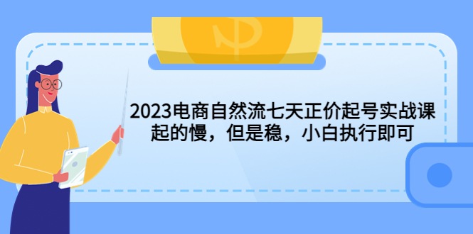 （5956期）2023电商自然流七天正价起号实战课：起的慢，但是稳，小白执行即可！-古龙岛网创