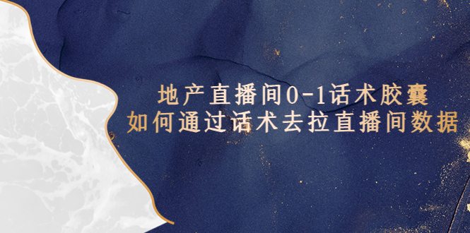 （5540期）地产-直播间0-1话术胶囊，知道怎么通过话术去拉直播间数据-古龙岛网创