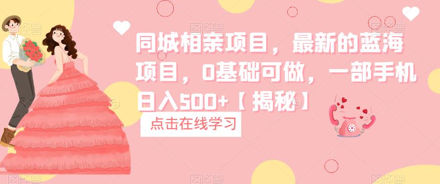 同城相亲项目，最新的蓝海项目，0基础可做，一部手机日入500+【揭秘】-古龙岛网创
