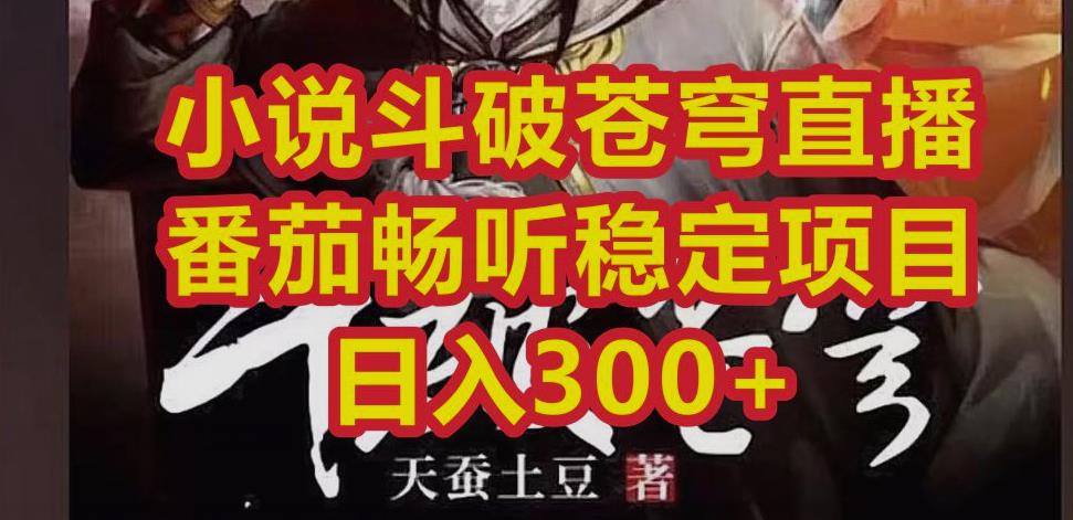 小说斗破苍穹直播，番茄畅听日入300+稳定项目【揭秘】-古龙岛网创
