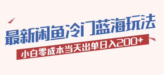 2023最新闲鱼冷门蓝海玩法，小白零成本当天出单日入200+【揭秘】-古龙岛网创