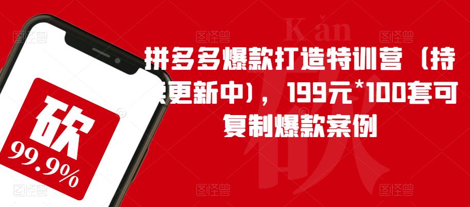 拼多多爆款打造特训营（持续更新中)，199元*100套可复制爆款案例-古龙岛网创