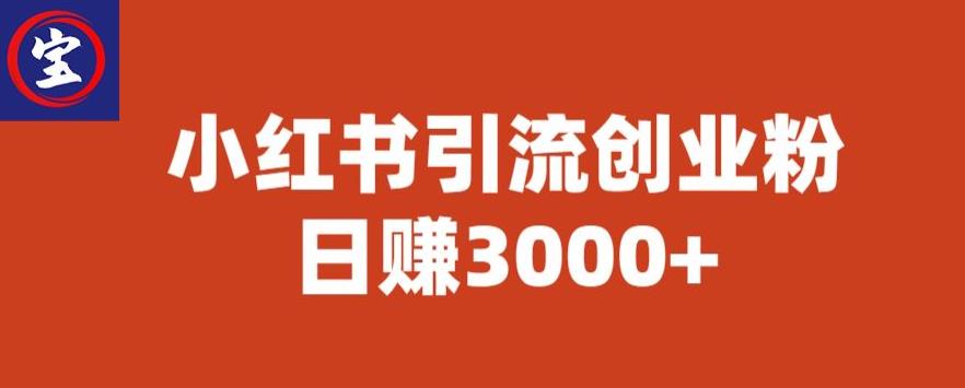 宝哥小红书引流创业粉,日赚3000+【揭秘】 宝哥小红书引流创业粉,日赚3000+【揭秘】