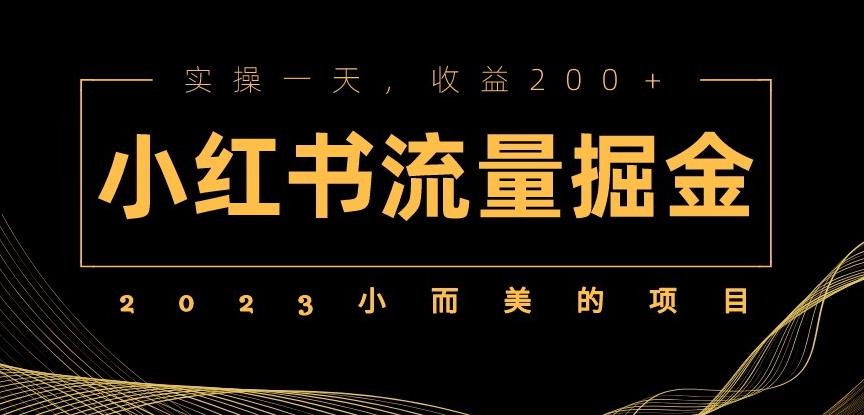 2023小而美的项目，小红书流量掘金，实操一天，收益200+【揭秘】-古龙岛网创