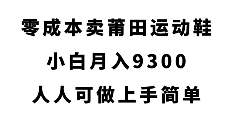 零成本卖莆田运动鞋，小白月入9300，人人可做上手简单【揭秘】-古龙岛网创