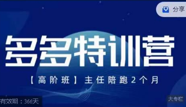 纪主任·多多特训营高阶班【9月13日更新】，拼多多最新玩法技巧落地实操-古龙岛网创