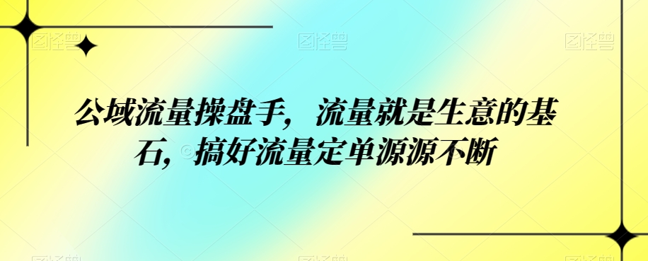 公域流量操盘手，流量就是生意的基石，搞好流量定单源源不断-古龙岛网创
