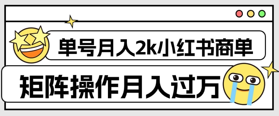 外面收费1980的小红书商单保姆级教程，单号月入2k，矩阵操作轻松月入过万-古龙岛网创