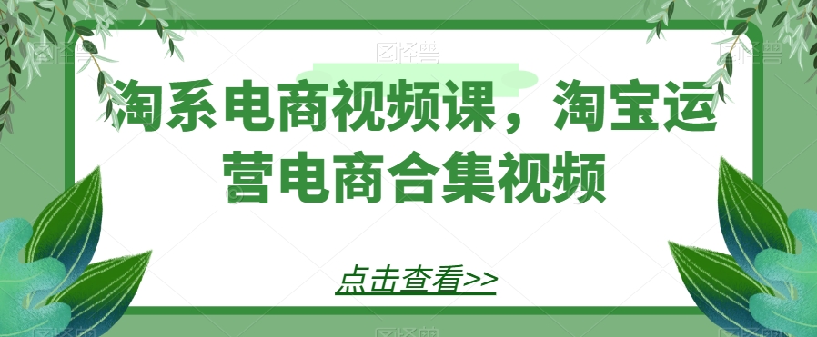 淘系电商视频课,淘宝运营电商合集视频 淘系电商视频课,淘宝运营电商合集视频
