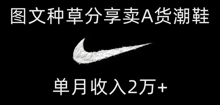 靠图文种草分享卖A货潮鞋，每天一小时，单月收入2万+【揭秘】-古龙岛网创