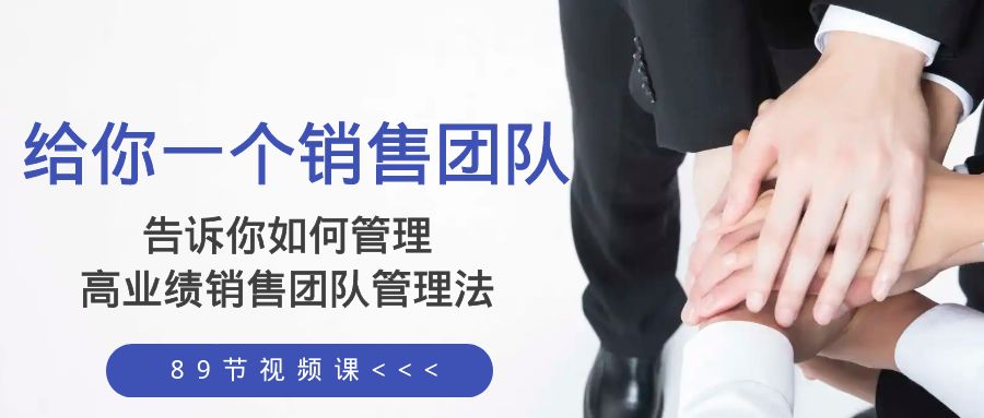 （8169期）给你 一个销售团队，告诉你如何管理，高业绩销售团队管理法（89节课）-古龙岛网创