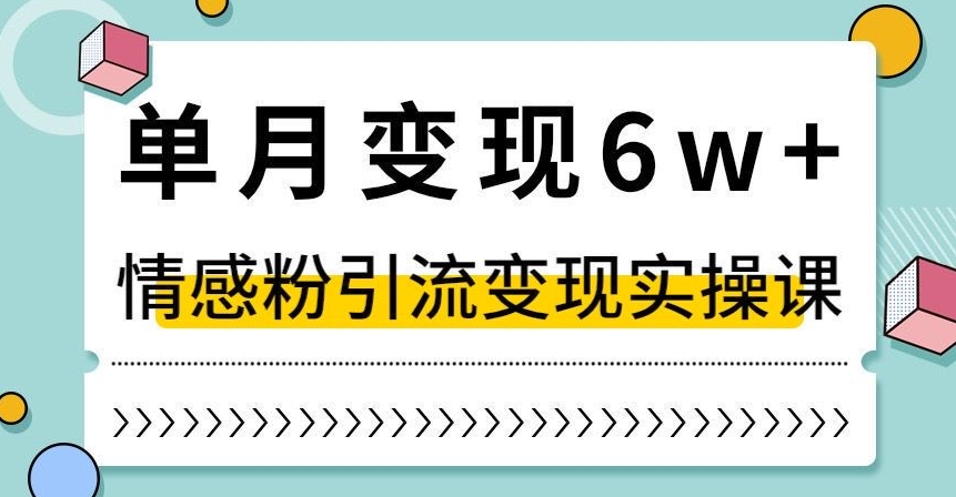 单月变现6W+，抖音情感粉引流变现实操课，小白可做，轻松上手，独家赛道【揭秘】-古龙岛网创