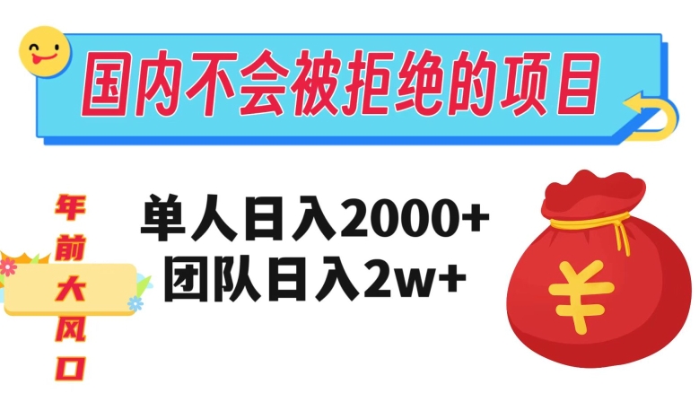 在国内不怕被拒绝的项目，单人日入2000，团队日入20000+【揭秘】-古龙岛网创
