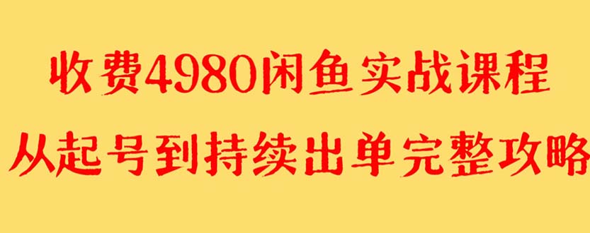 （8359期）外面收费4980闲鱼无货源实战教程 单号4000+-古龙岛网创