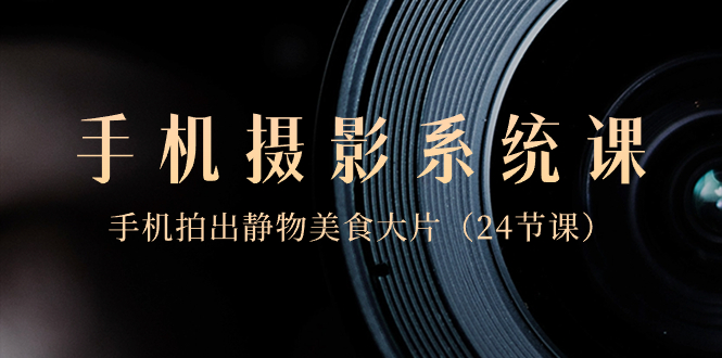 （8671期）0基础-手机摄影系统课，手机拍出静物美食大片（24节课）-古龙岛网创