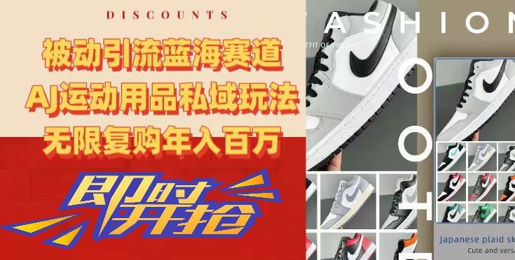 被动引流蓝海赛道，AJ运动用品私域玩法，无限复购年入百万【揭秘】-古龙岛网创