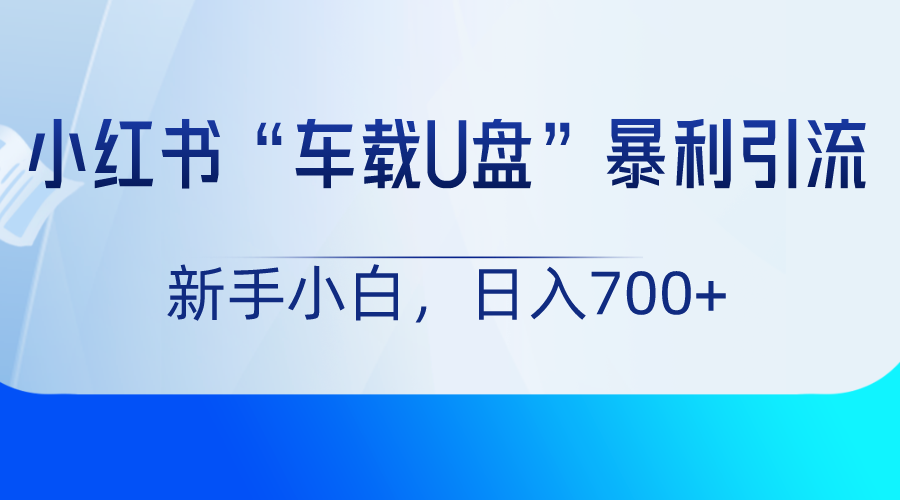小红书“车载U盘”项目，暴利引流，新手小白轻松日入700+-古龙岛网创