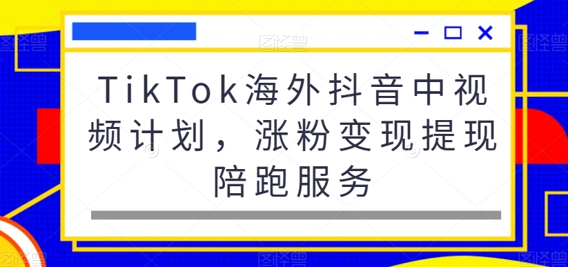TikTok海外抖音中视频计划，涨粉变现提现陪跑服务-古龙岛网创