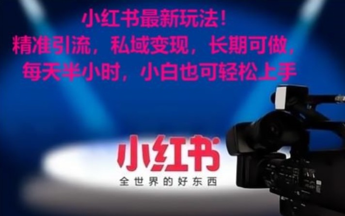 小红书最新玩法！精准引流，私域变现，长期可做，每天半小时，小白也可轻松上手-古龙岛网创