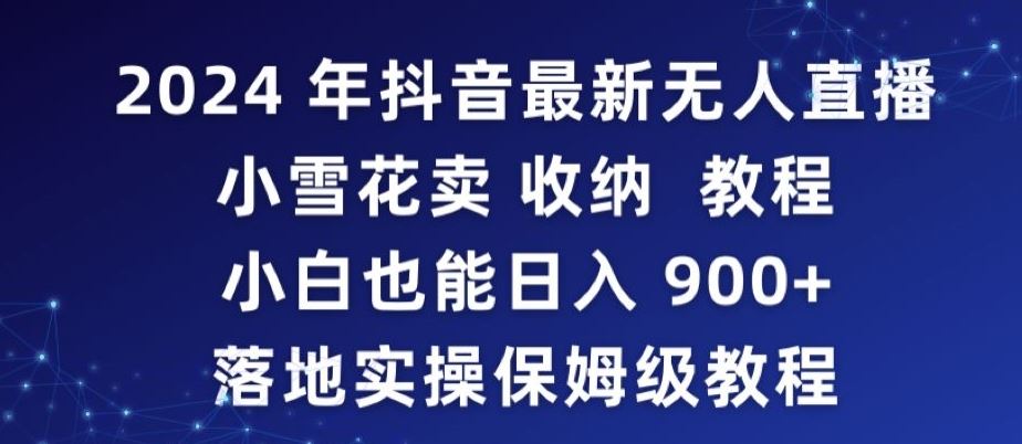 2024年抖音最新无人直播小雪花卖收纳教程，小白也能日入900+落地实操保姆级教程【揭秘】-古龙岛网创
