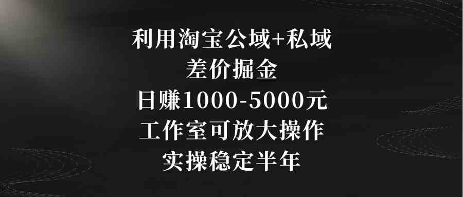 （8952期）利用淘宝公域+私域差价掘金，日赚1000-5000元，工作室可放大操作，实操…-古龙岛网创