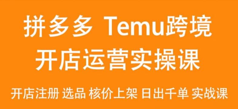 2024Temu最新玩法，Temu跨境开店运营实操课，开店注册/选品/核价上架/日出千单实战课-古龙岛网创