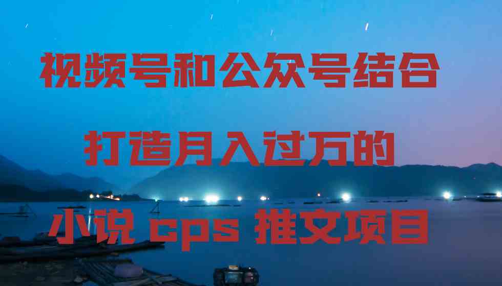 视频号和公众号结合打造月入过万的小说cps推文项目，包括市面上面的各种思路详解-古龙岛网创