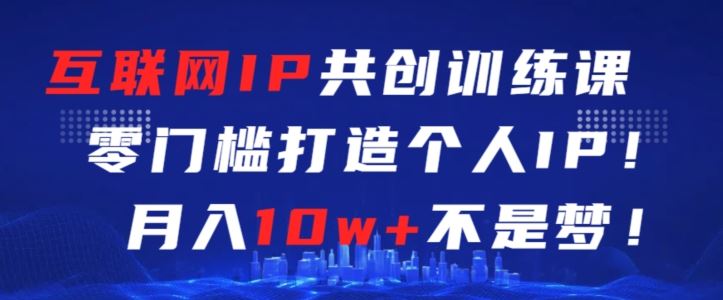 互联网IP共创训练课，零门槛零基础打造个人IP，月入10w+不是梦【揭秘】-古龙岛网创