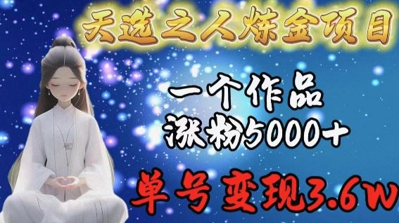 天选之人炼金项目，一个作品涨粉5000+，单号变现3.6w【揭秘】-古龙岛网创
