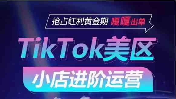 TikTok Shop美区小店进阶运营，快速掌握各流量渠道玩法，抢占红利黄金期，嘎嘎出单-古龙岛网创