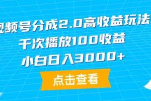（9716期）视频号分成2.0高收益玩法，千次播放100收益，小白日入3000+-古龙岛网创