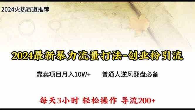 （10151期）2024年最新暴力流量打法，每日导入300+，靠卖项目月入10W+-古龙岛网创