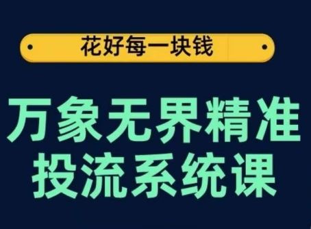 万象无界精准投流系统课，从关键词到推荐，从万象台到达摩盘，从底层原理到实操步骤-古龙岛网创