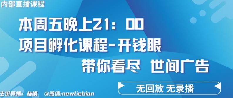 4.26日内部回放课程《项目孵化-开钱眼》赚钱的底层逻辑【揭秘】-古龙岛网创