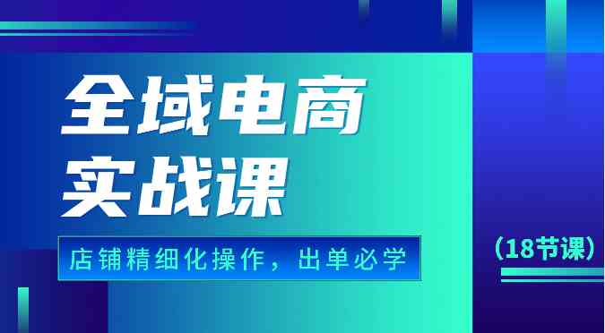 全域电商实战课，个人店铺精细化操作流程，出单必学内容（18节课）-古龙岛网创